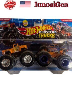 Hot Wheels Monster Trucks Demolition Doubles 1956 Hi-Tail Hauler & 2017 Ford Rap